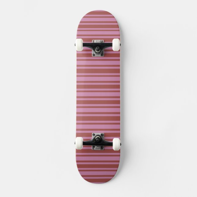 Pink / Raspberry Stripes custom skateboard (Front)