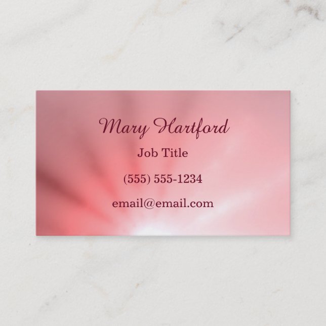 Pink Ray of Light Business Card (Front)