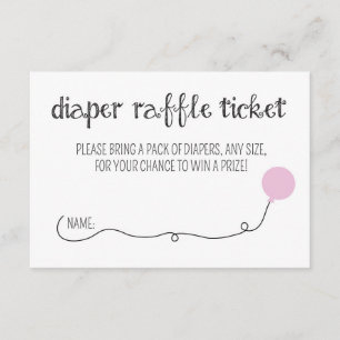 Pink Ready to Pop Baby Shower Diaper Raffle Ticket Enclosure Card