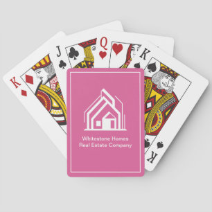 Pink Real Estate Company Personalized Realtor Playing Cards