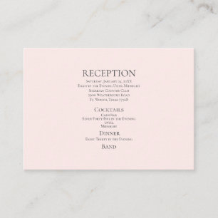 Pink Reception Cash Bar Wedding Enclosure Card