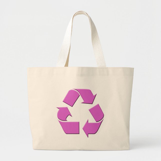 Pink Recycle Symbol Large Tote Bag (Front)