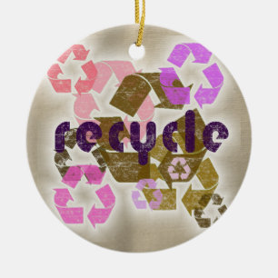 Pink Recycle Symbol Logo Ornament