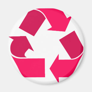 pink recycle symbol magnet