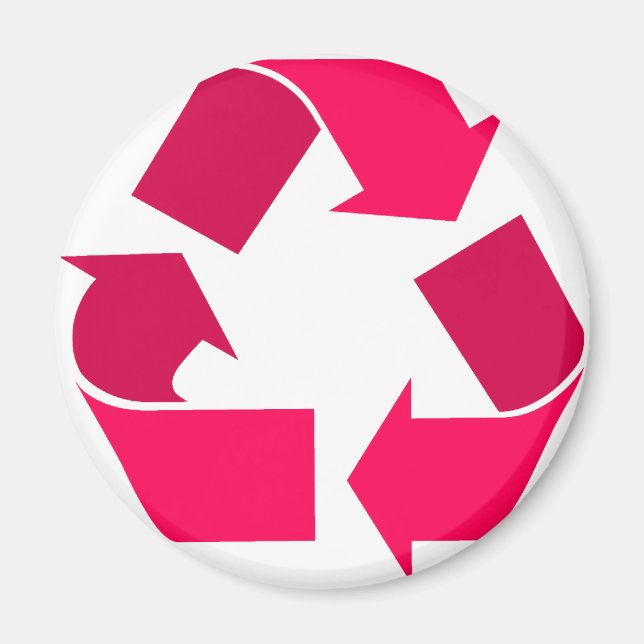 pink recycle symbol magnet (Front)