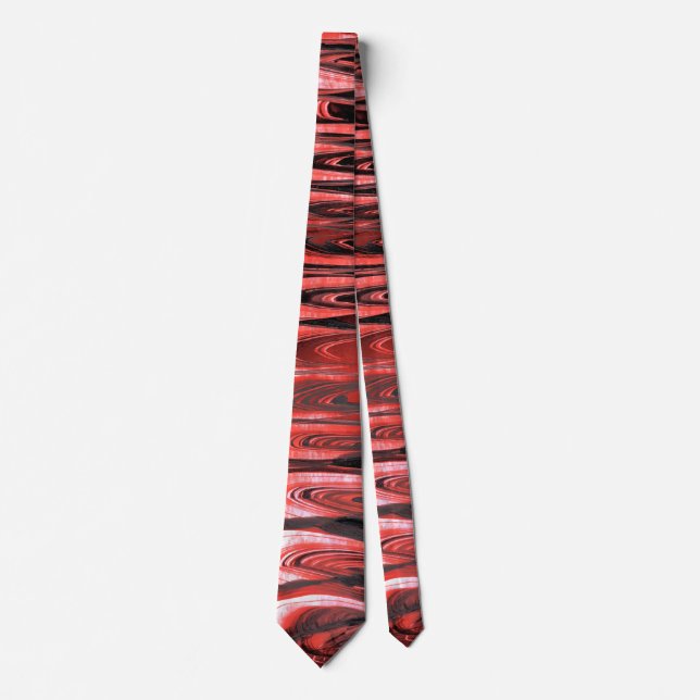 Pink Red and Black Striped Tie (Front)