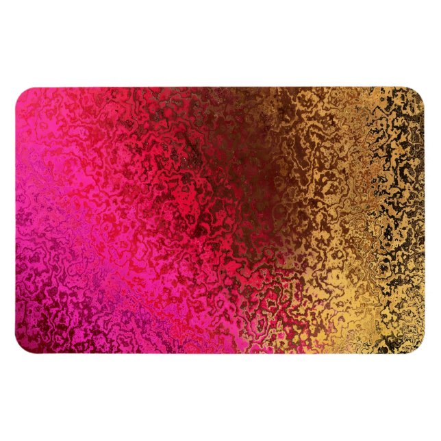 Pink Red And Gold Pattern Magnet (Horizontal)