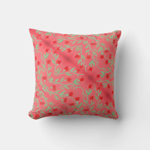 Pink Red And Mint Green Throw Pillow