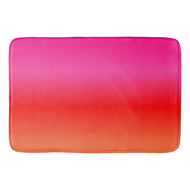 Pink,  Red and Orange Gradient Bath Mat (Front)