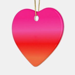 Pink, Red and Orange Gradient Ceramic Tree Decoration