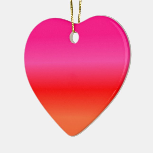 Pink, Red and Orange Gradient Ceramic Tree Decoration (Left)