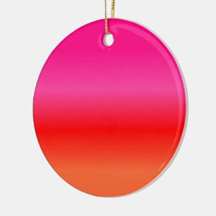 Pink, Red and Orange Gradient Ceramic Tree Decoration