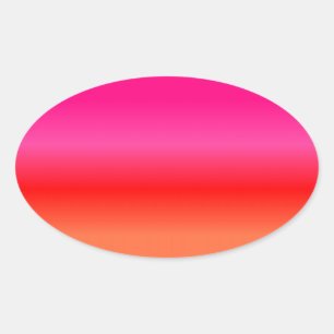 Pink, Red and Orange Gradient Oval Sticker
