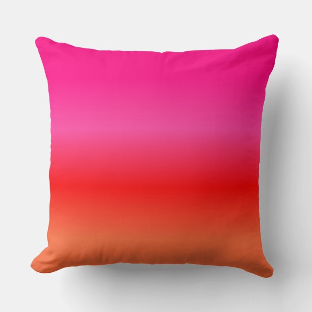 Pink,  Red and Orange Gradient throw pillow (Front)