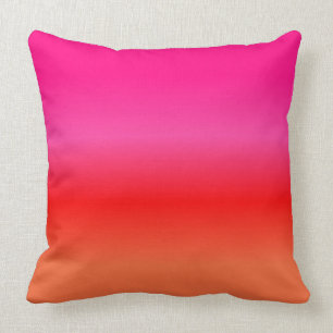 Pink,  Red and Orange Gradient throw pillow