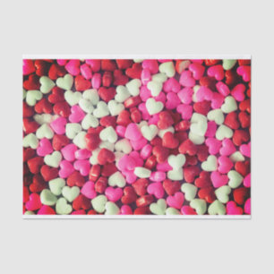 Pink Red and White Candy Heart Tissue Paper