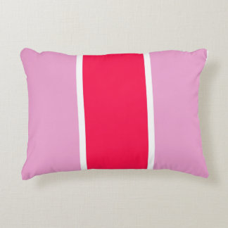 Pink, red and white lines Throw Pillow