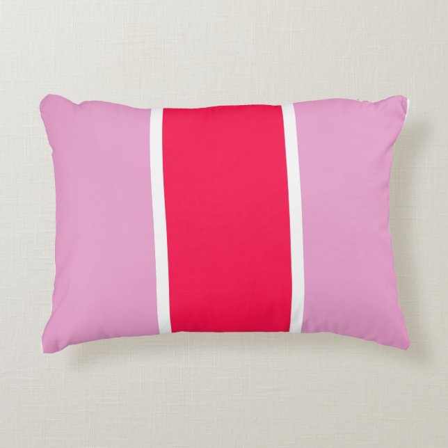 Pink, red and white lines Throw Pillow (Front)