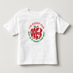 Pink Red Apple Funny Ready for Pre-K Toddler T-Shirt