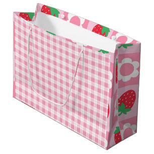 Pink & Red Berry First Birthday Party Large Gift Bag