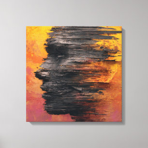 Pink Red Blue Floral Abstract Expressionism Painti Canvas Print