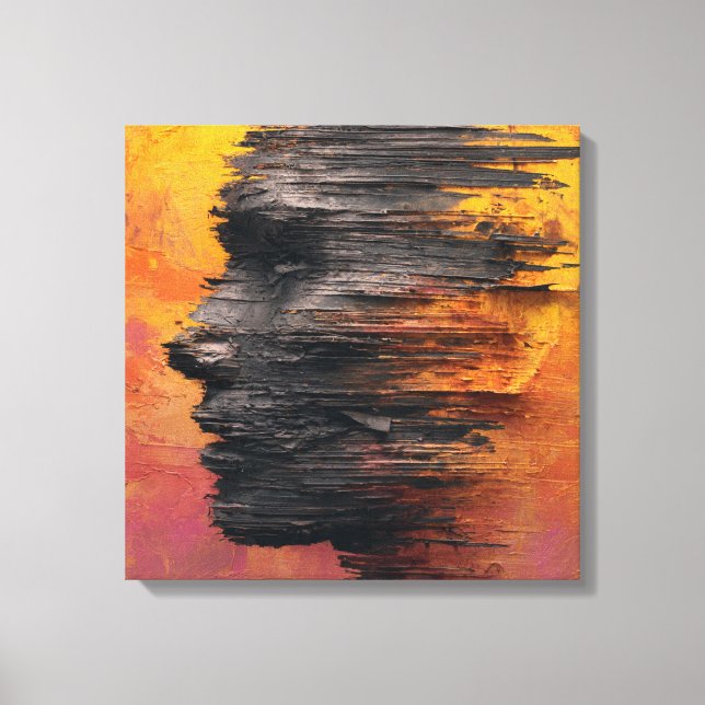 Pink Red Blue Floral Abstract Expressionism Painti Canvas Print (Front)