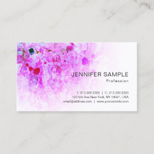 Pink Red Blue Purple Green Modern Abstract Elegant Business Card