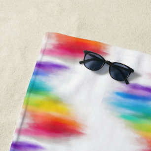 Pink Red Blue Purple Yellow Green Modern Colourful Beach Towel