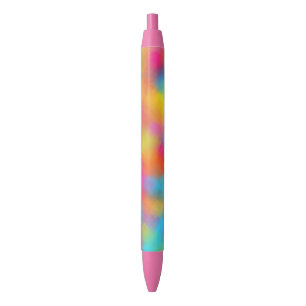 Pink Red Blue Purple Yellow Green Modern Rainbow Black Ink Pen