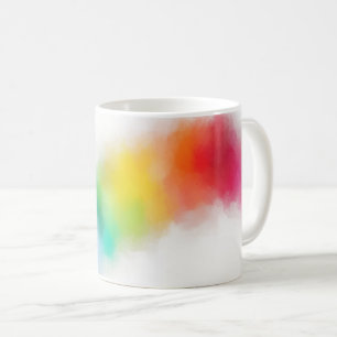 Pink Red Blue Purple Yellow Green Rainbow Colours Coffee Mug