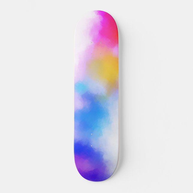 Pink Red Blue Purple Yellow Modern Colourful Skateboard (Front)