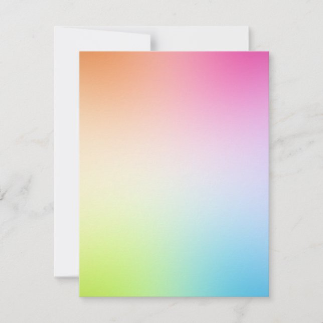 Pink Red Blue Yellow Green Colourful Blank Templat Card (Front)