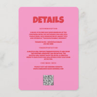 Pink Red Bold Funky Groovy Wedding Detail