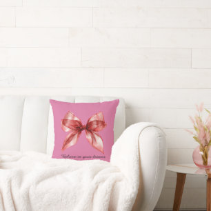 Pink Red Bow  Cushion