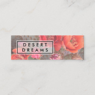 Pink Red Cactus Flower Desert Garden Photo Travel Mini Business Card