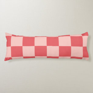 Pink Red Chequered Gingham Pattern Body Cushion