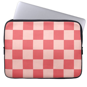 Pink Red Chequered Gingham Pattern Laptop Sleeve