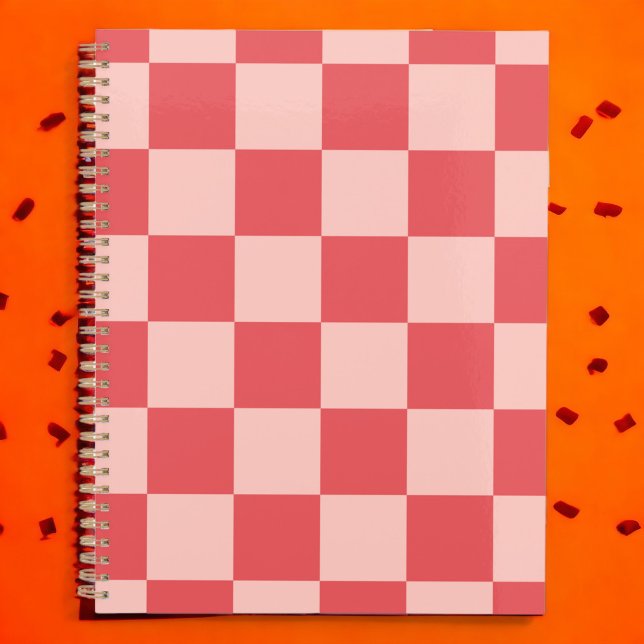 Pink Red Chequered Gingham Pattern Planner (Zazzle Pink Red Checkered Gingham Pattern Planner)