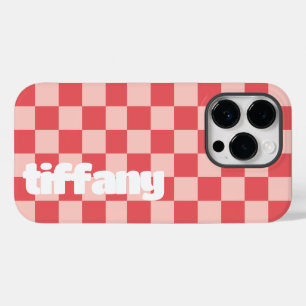 Pink Red Chequered Phone Case