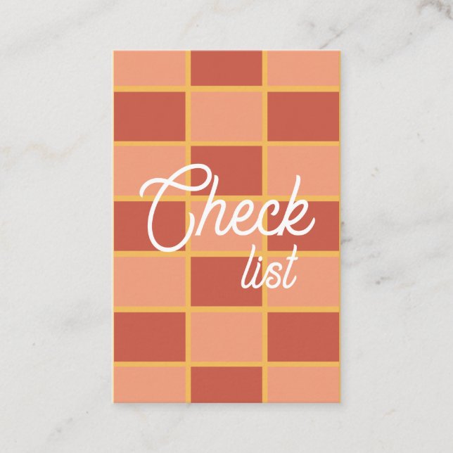 Pink Red Chequered Square Pattern Business Card (Front)