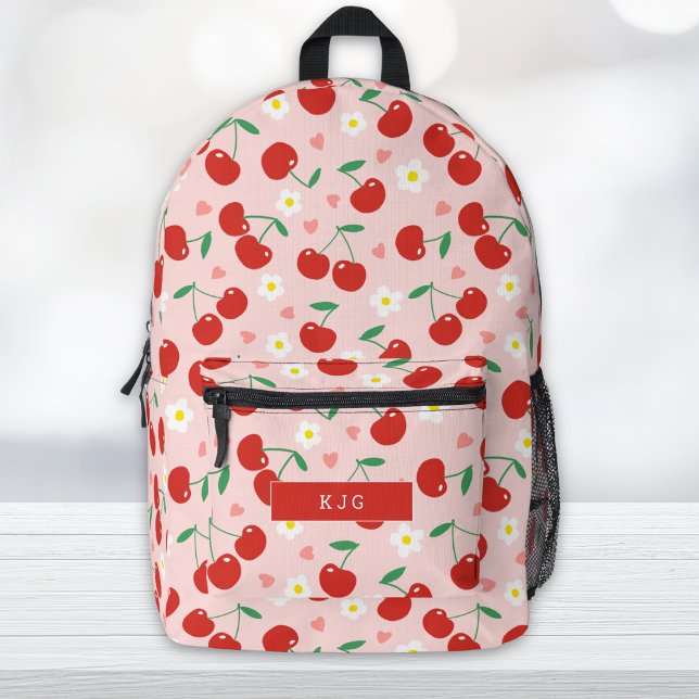 Pink & Red Cherry | Daisy pattern Backpack (Creator Uploaded)