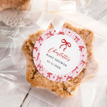 Pink Red Coquette Bow Valentine Baby Shower