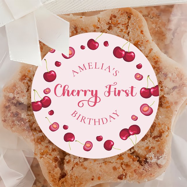 Pink Red Coquette Cherry on Top Birthday Sticker (Creator Uploaded)