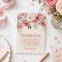 Pink Red Cream Watercolor Floral Birthday