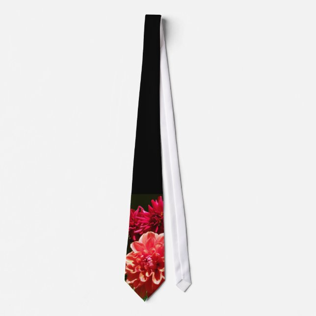 "Pink Red Dahlia" Wedding Sash/Tie Tie (Front)