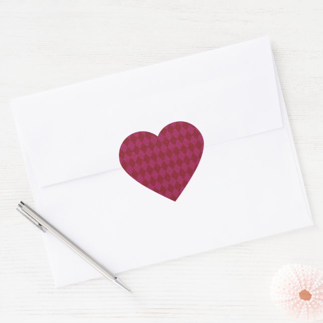 Pink & Red Diamond Glitter Heart Sticker (Envelope)