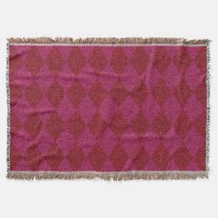 Pink & Red Diamond Glitter Pouf Throw Blanket