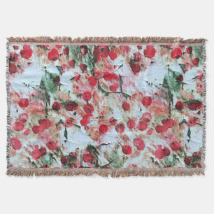 Pink Red Dirty polka Dot Grunge Decay Throw Blanket
