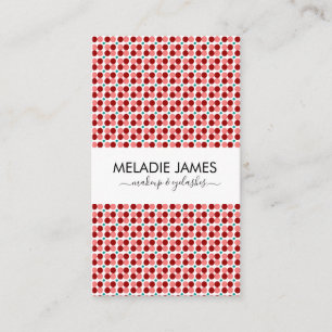 Pink Red Dots Makeup Artist Salon Business Card