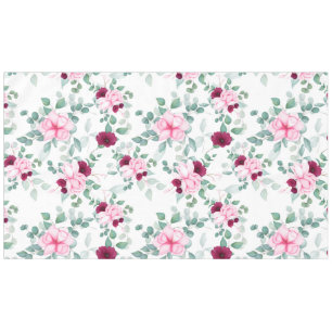 pink red elegant floral tablecloth